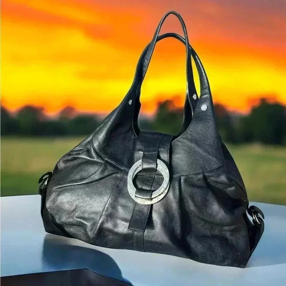 Bulgari Chandra Black Leather Tote Bag, bought new, good used condition. - Picture 1 of 14